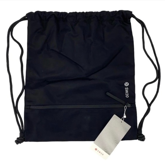Lululemon NEW Seawheeze SW20 Nylon Backpack Med Drawstring Bag Zip Pocket Unisex - Picture 13 of 13